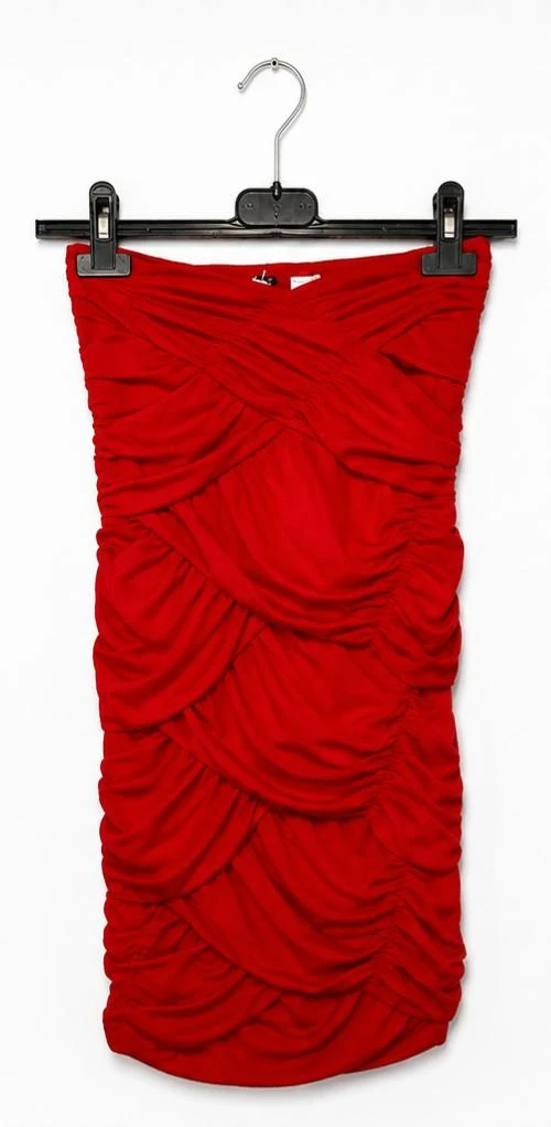 Robe bustier Rainbow rouge drapée - Taille XS (34) - Effet moulant soirée